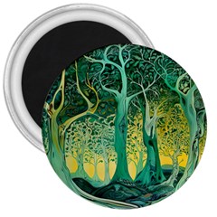 Nature Trees Forest Mystical Forest Jungle 3  Magnets by Ravend