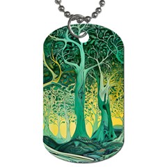 Nature Trees Forest Mystical Forest Jungle Dog Tag (two Sides) by Ravend