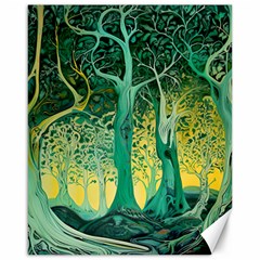 Nature Trees Forest Mystical Forest Jungle Canvas 16  X 20  by Ravend