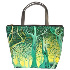 Nature Trees Forest Mystical Forest Jungle Bucket Bag by Ravend