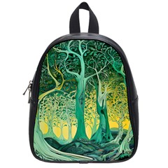 Nature Trees Forest Mystical Forest Jungle School Bag (small) by Ravend