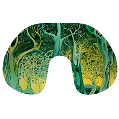 Nature Trees Forest Mystical Forest Jungle Travel Neck Pillow by Ravend