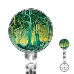 Nature Trees Forest Mystical Forest Jungle Stainless Steel Nurses Watch by Ravend