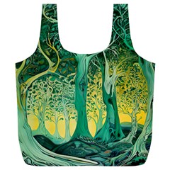 Nature Trees Forest Mystical Forest Jungle Full Print Recycle Bag (xl) by Ravend