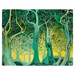 Nature Trees Forest Mystical Forest Jungle Premium Plush Fleece Blanket (medium)