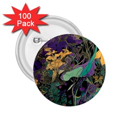 Ai Generated Flowers Trees Forest Mystical Forest Pattern 2 25  Buttons (100 Pack)  by Ravend