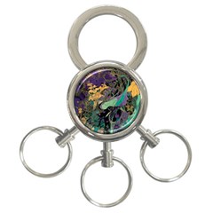 Ai Generated Flowers Trees Forest Mystical Forest Pattern 3-ring Key Chain by Ravend