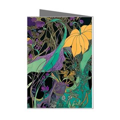 Ai Generated Flowers Trees Forest Mystical Forest Pattern Mini Greeting Cards (pkg Of 8)