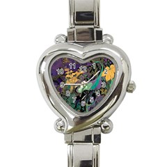 Ai Generated Flowers Trees Forest Mystical Forest Pattern Heart Italian Charm Watch by Ravend