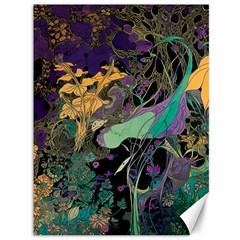 Ai Generated Flowers Trees Forest Mystical Forest Pattern Canvas 36  X 48  by Ravend