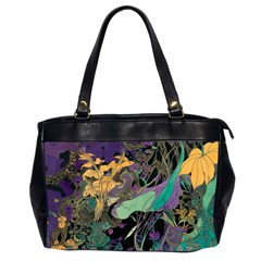 Ai Generated Flowers Trees Forest Mystical Forest Pattern Oversize Office Handbag (2 Sides) by Ravend