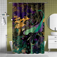 Ai Generated Flowers Trees Forest Mystical Forest Pattern Shower Curtain 48  X 72  (small)  by Ravend