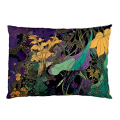 Ai Generated Flowers Trees Forest Mystical Forest Pattern Pillow Case (two Sides) by Ravend