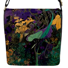 Ai Generated Flowers Trees Forest Mystical Forest Pattern Flap Closure Messenger Bag (s) by Ravend