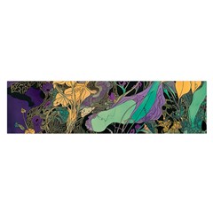 Ai Generated Flowers Trees Forest Mystical Forest Pattern Oblong Satin Scarf (16  X 60 ) by Ravend