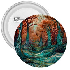 Ai Generated Tree Forest Mystical Forest Nature 3  Buttons by Ravend