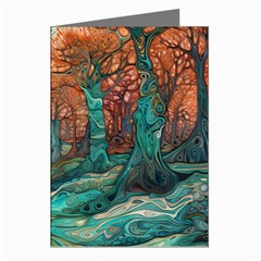 Ai Generated Tree Forest Mystical Forest Nature Greeting Cards (pkg Of 8) by Ravend