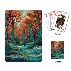 Ai Generated Tree Forest Mystical Forest Nature Playing Cards Single Design (rectangle)