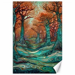 Ai Generated Tree Forest Mystical Forest Nature Canvas 12  X 18  by Ravend