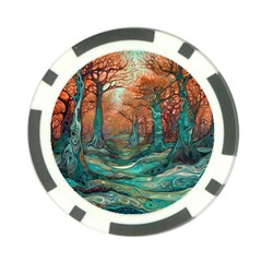 Ai Generated Tree Forest Mystical Forest Nature Poker Chip Card Guard by Ravend