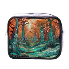 Ai Generated Tree Forest Mystical Forest Nature Mini Toiletries Bag (one Side) by Ravend