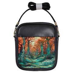 Ai Generated Tree Forest Mystical Forest Nature Girls Sling Bag by Ravend