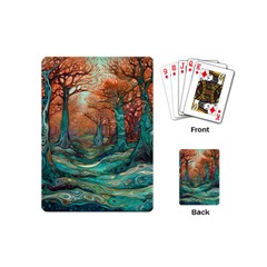 Ai Generated Tree Forest Mystical Forest Nature Playing Cards Single Design (mini) by Ravend