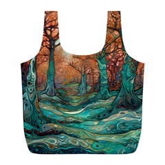 Ai Generated Tree Forest Mystical Forest Nature Full Print Recycle Bag (l) by Ravend