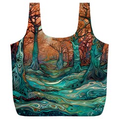 Ai Generated Tree Forest Mystical Forest Nature Full Print Recycle Bag (xl) by Ravend