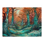 Ai Generated Tree Forest Mystical Forest Nature Two Sides Premium Plush Fleece Blanket (Mini) 35 x27  Blanket Front