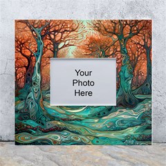 Ai Generated Tree Forest Mystical Forest Nature White Wall Photo Frame 5  X 7  by Ravend