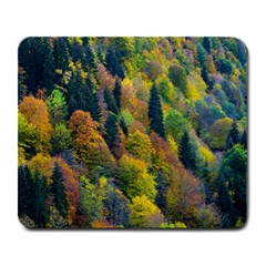 Forest Trees Leaves Fall Autumn Nature Sunshine Large Mousepad by Ravend