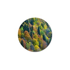 Forest Trees Leaves Fall Autumn Nature Sunshine Golf Ball Marker by Ravend