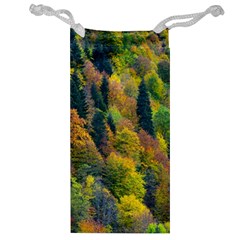 Forest Trees Leaves Fall Autumn Nature Sunshine Jewelry Bag by Ravend