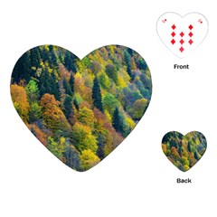 Forest Trees Leaves Fall Autumn Nature Sunshine Playing Cards Single Design (heart) by Ravend