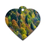 Forest Trees Leaves Fall Autumn Nature Sunshine Dog Tag Heart (One Side) Front