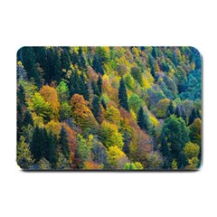 Forest Trees Leaves Fall Autumn Nature Sunshine Small Doormat by Ravend