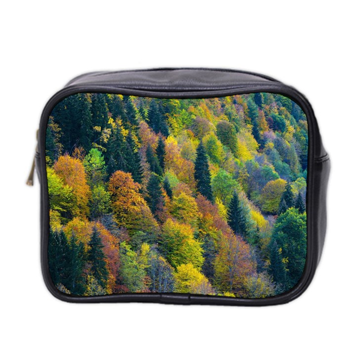 Forest Trees Leaves Fall Autumn Nature Sunshine Mini Toiletries Bag (Two Sides)