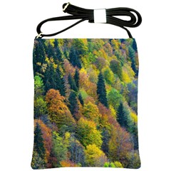 Forest Trees Leaves Fall Autumn Nature Sunshine Shoulder Sling Bag by Ravend