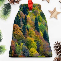 Forest Trees Leaves Fall Autumn Nature Sunshine Ornament (bell) by Ravend