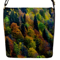 Forest Trees Leaves Fall Autumn Nature Sunshine Flap Closure Messenger Bag (s) by Ravend