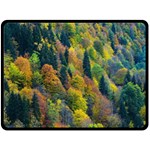 Forest Trees Leaves Fall Autumn Nature Sunshine Two Sides Fleece Blanket (Large) 80 x60  Blanket Front