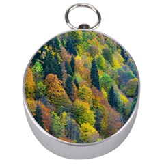 Forest Trees Leaves Fall Autumn Nature Sunshine Silver Compasses by Ravend