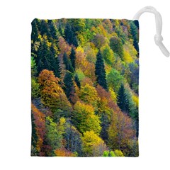 Forest Trees Leaves Fall Autumn Nature Sunshine Drawstring Pouch (4xl) by Ravend