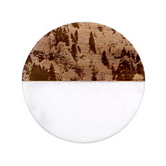 Forest Trees Leaves Fall Autumn Nature Sunshine Classic Marble Wood Coaster (round)  by Ravend