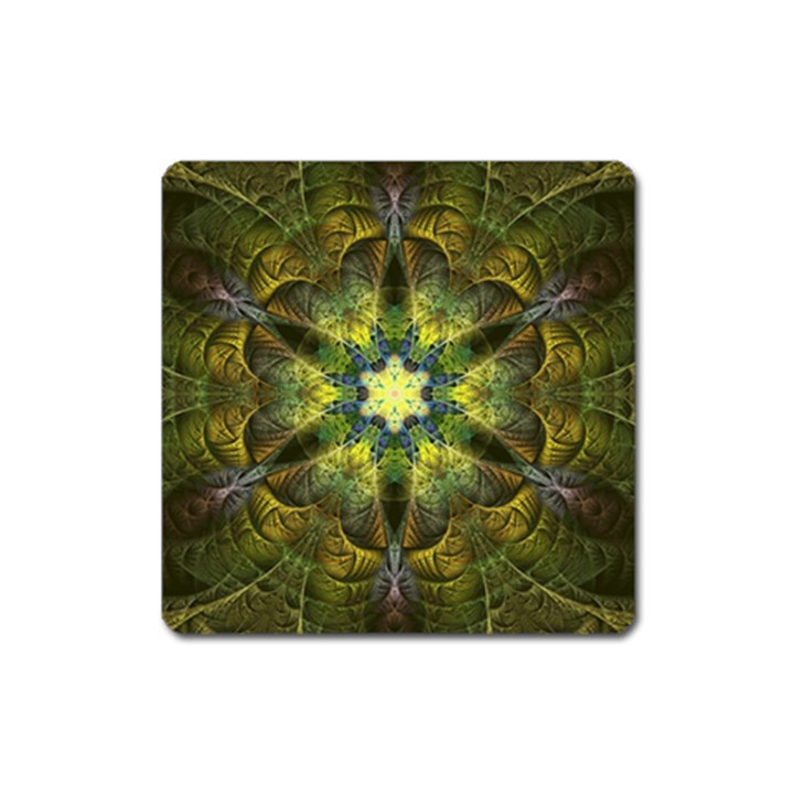 Fractal-fantasy-design-background- Square Magnet