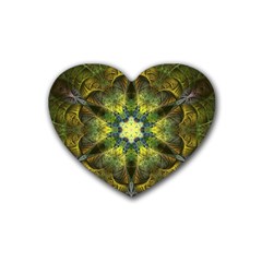 Fractal-fantasy-design-background- Rubber Heart Coaster (4 Pack) by Vaneshart