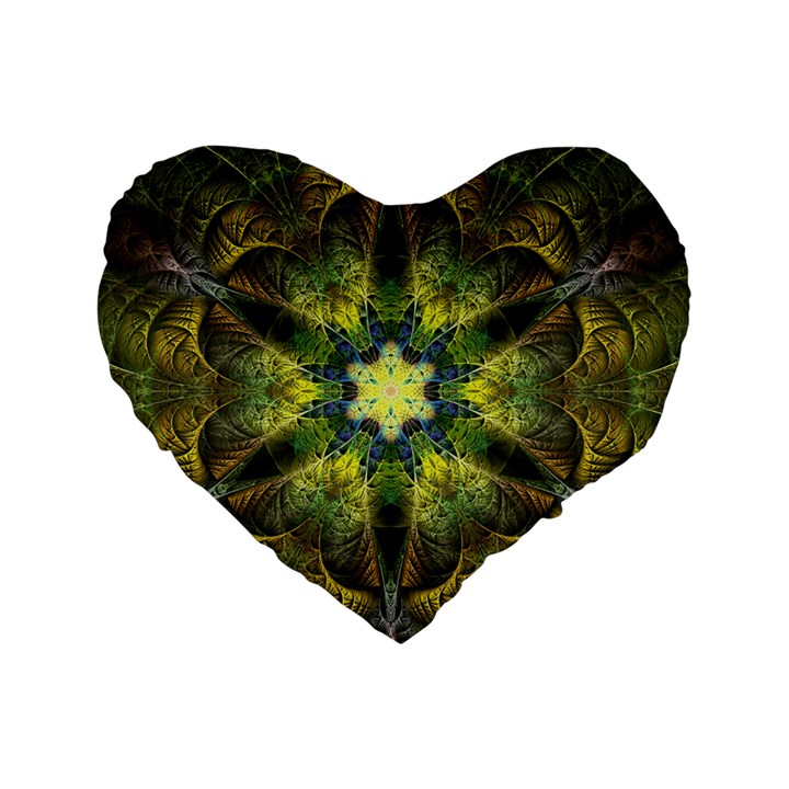 Fractal-fantasy-design-background- Standard 16  Premium Heart Shape Cushions