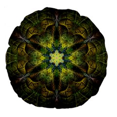 Fractal-fantasy-design-background- Large 18  Premium Flano Round Cushions by Vaneshart