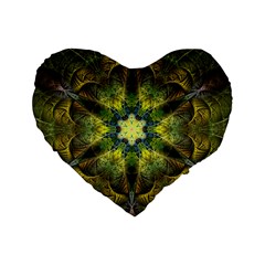 Fractal-fantasy-design-background- Standard 16  Premium Flano Heart Shape Cushions by Vaneshart